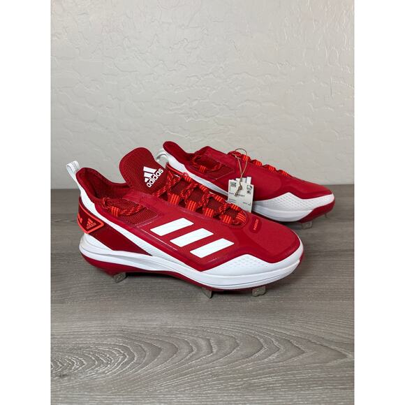 Adidas Icon 7 Boost Baseball Cleats Metal Size 6.5 Red White New With Tags - Picture 1 of 8